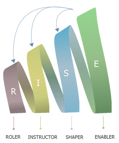 Abbildung 2: Grundstruktur - R-I-S-E-Ebenen - des Leadership-Impact-Models